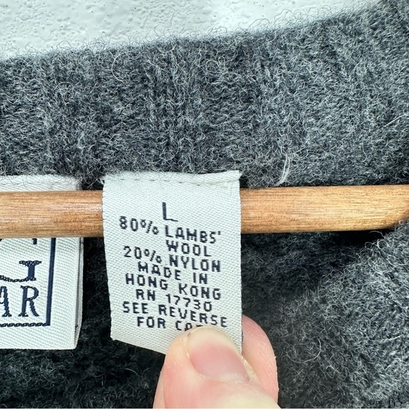 Field Gear Men's Size Large Crewneck Sweater Moose Cabincore Lambswool Grey - Picture 4 of 7